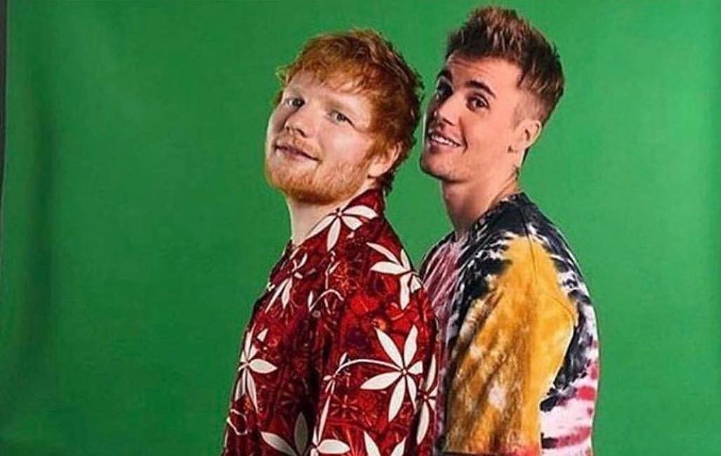 Ed Sheeran e Justin Bieber. Foto: Reprodução/Instagram (@teddysphotos)